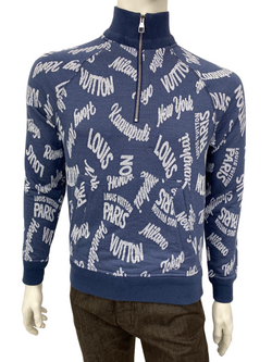 Louis Vuitton Damier Mens Sweaters, Blue, XXL