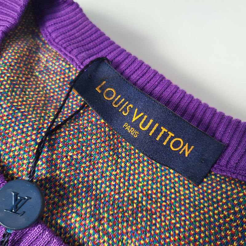 Louis Vuitton Men's 100% Cotton Muticolor LV Jacquard Crewneck