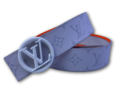 Louis Vuitton White/Orange Leather LV Prism Belt 95CM Louis Vuitton
