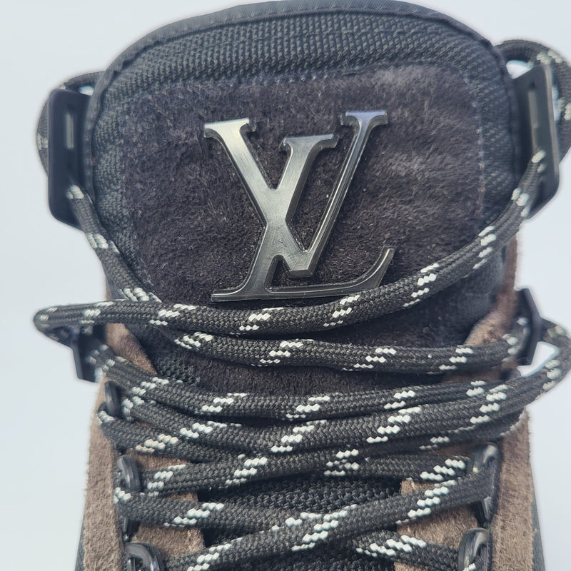 Louis Vuitton LV Monogram Leather Lace-Up Boots - Black Boots