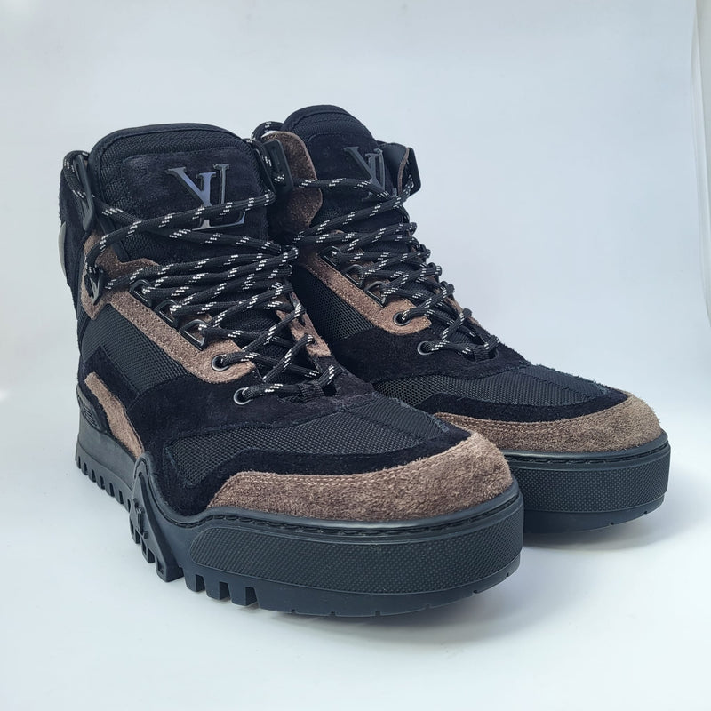 Louis Vuitton Men's Black and Brown Leather Suedes LV Hiking Ankle