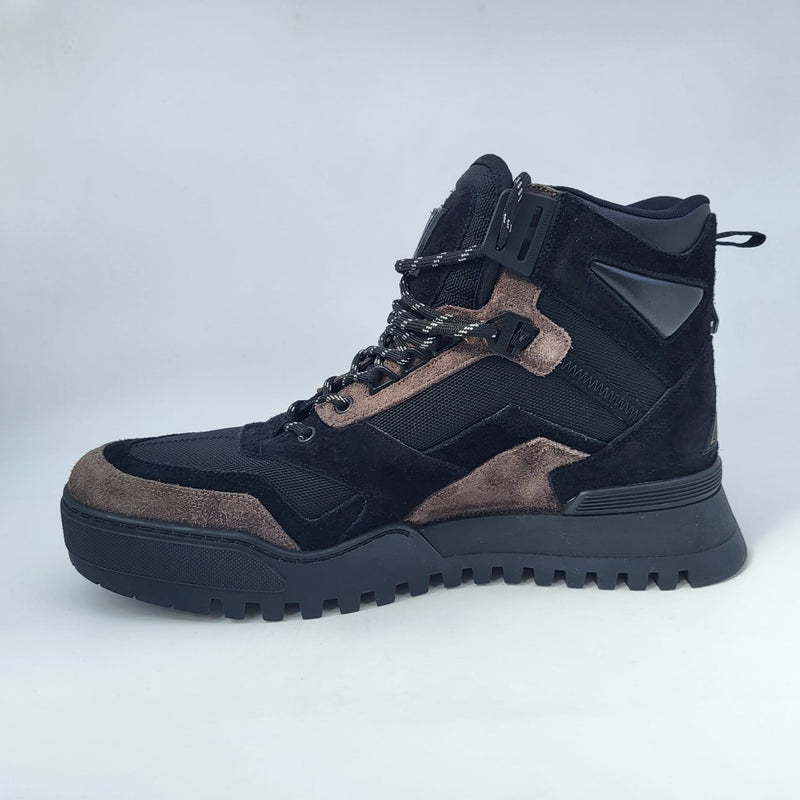 Louis Vuitton Men's Black and Brown Leather Suedes LV Hiking Ankle