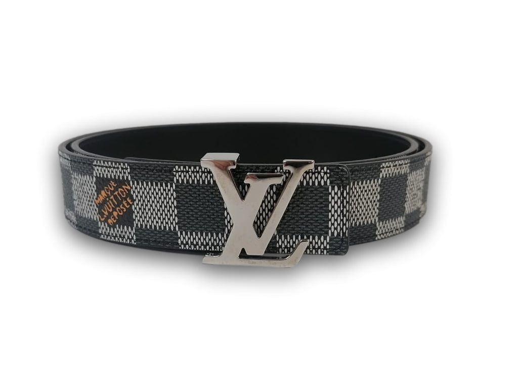 Louis Vuitton Men's Black and White Damier LV Initiales Reversible