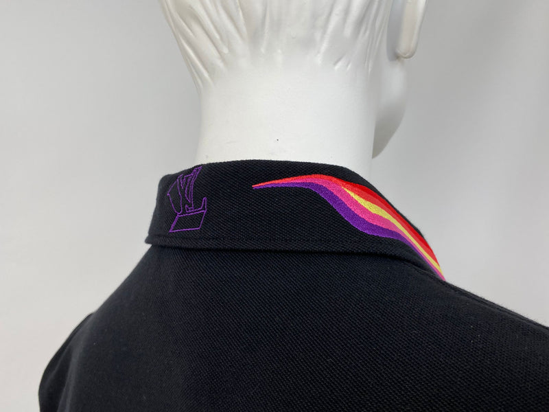 Louis Vuitton Black Cotton Polyester LV Rainbow Collar Half Zip Polo –  Luxuria & Co.