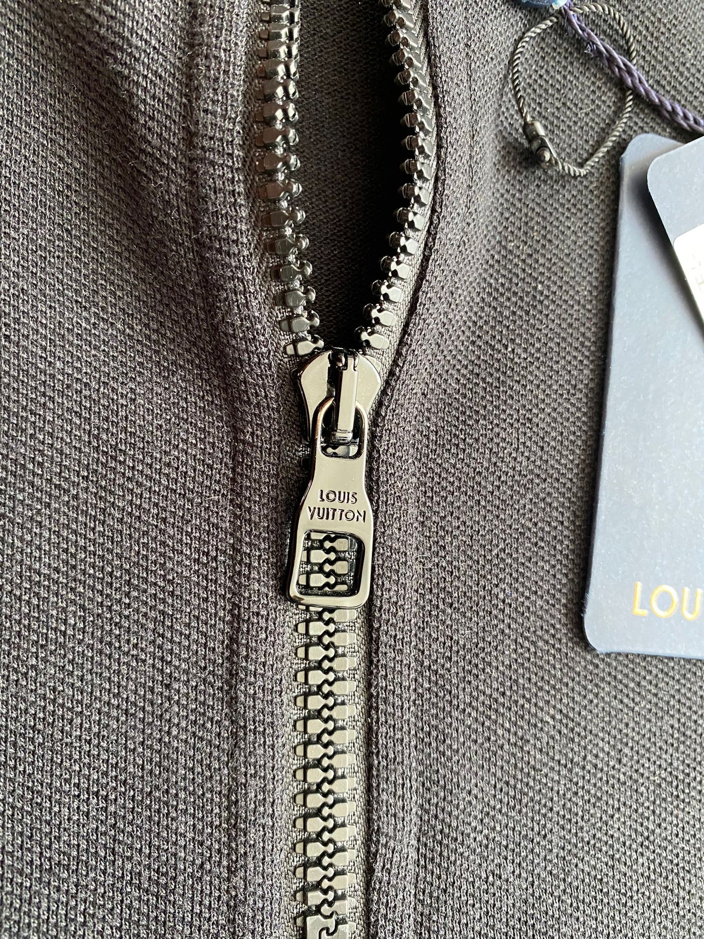 Louis Vuitton Black Cotton Polyester LV Rainbow Collar Half Zip