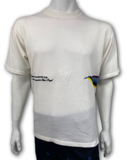 Louis Vuitton White Logo Detail Cotton Baseball Shirt S Louis Vuitton