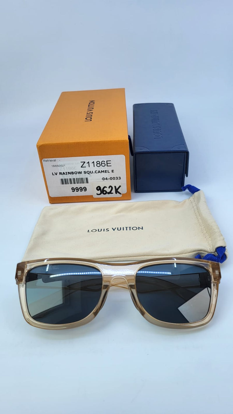 Louis Vuitton Men's LV Rainbow Square Camel E Sunglasses Z1186E