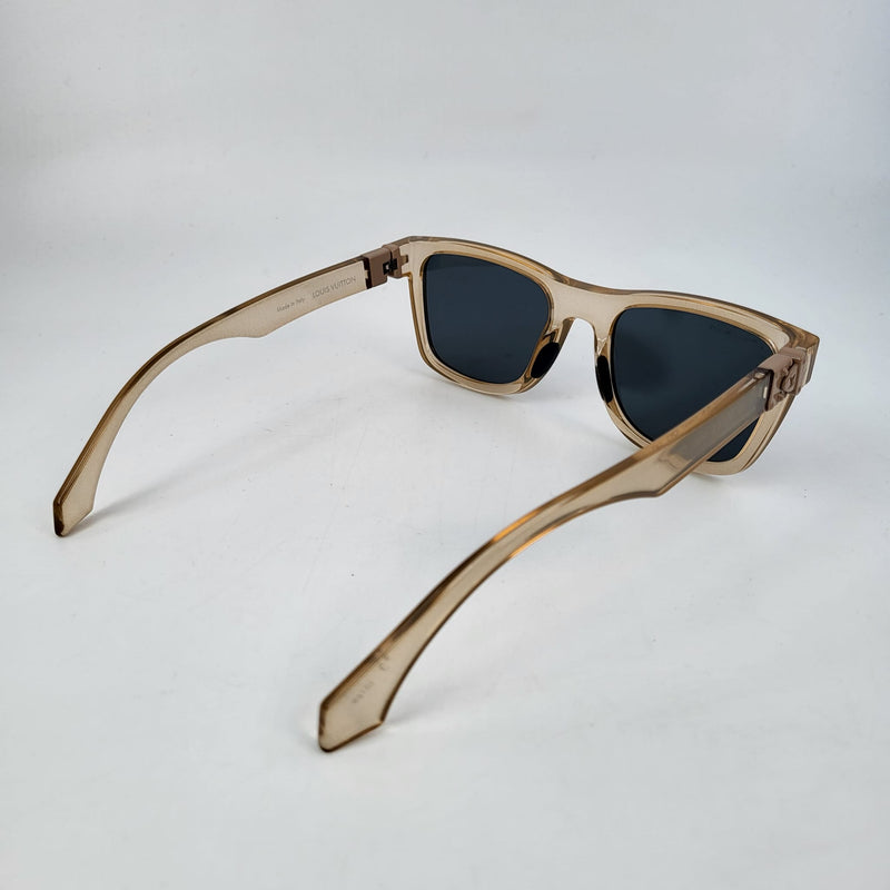 Louis Vuitton Black Angular Frame Sunglasses with Orange Detail -  ShopperBoard