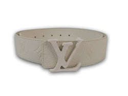 LOUIS VUITTON Monogram 40mm LV Shape Belt 100 40 Black White