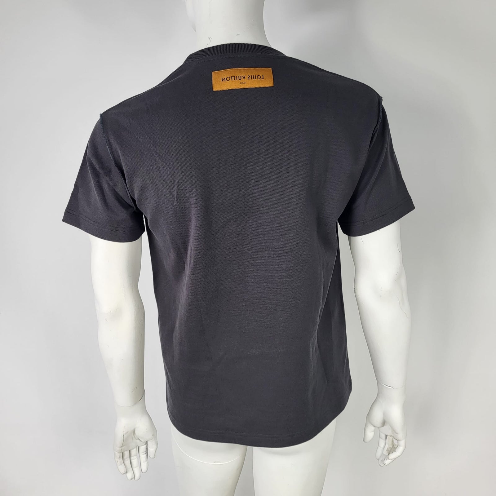 Louis Vuitton Men's Gray Cotton LV Vegetal Lace Embroidery T-Shirt