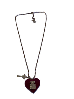 Louis Vuitton Red Resin 'Lock Me' Heart Pendant Necklace