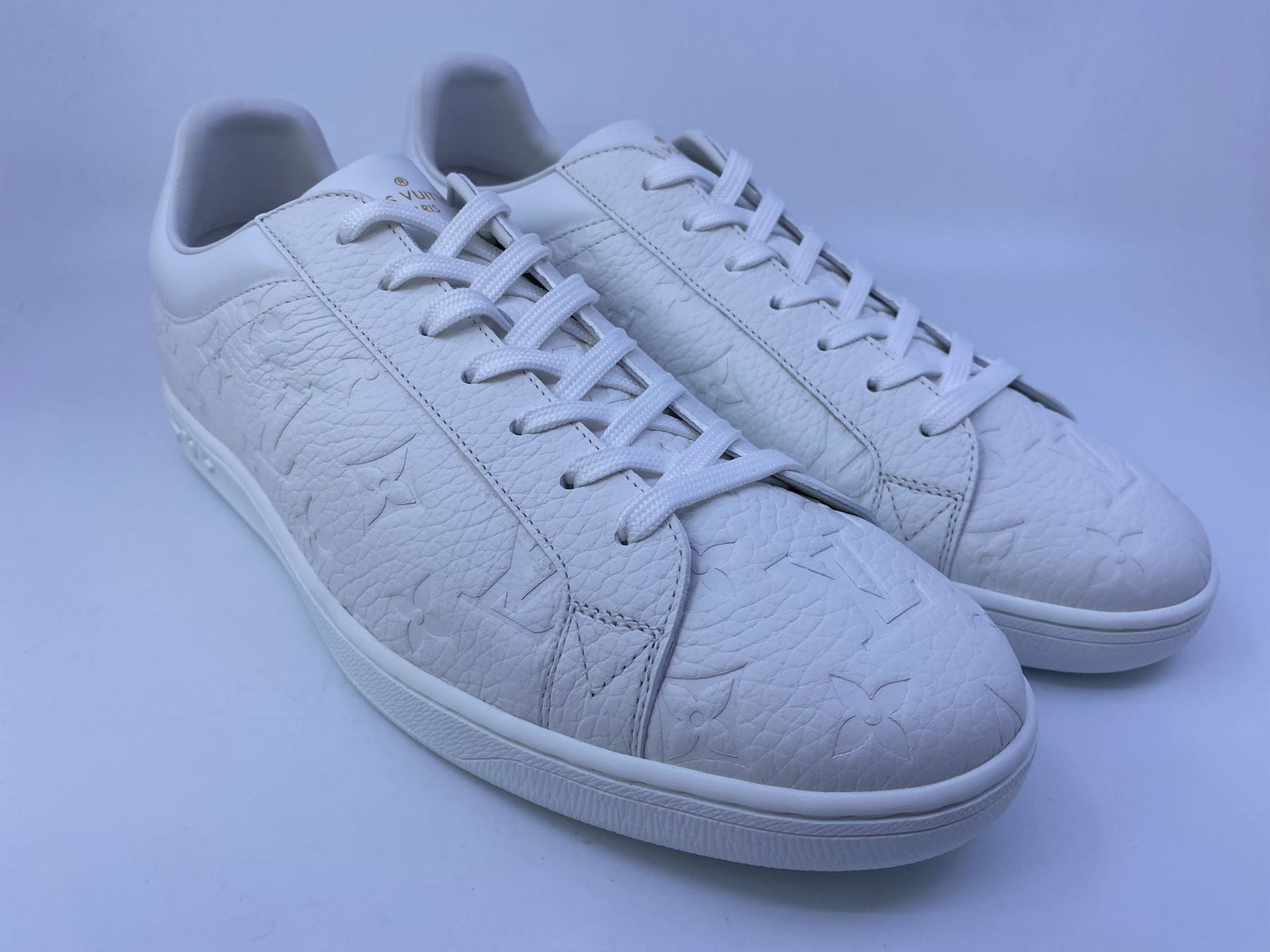 Louis Vuitton Men's White Monogram Leather Luxembourg Sneaker
