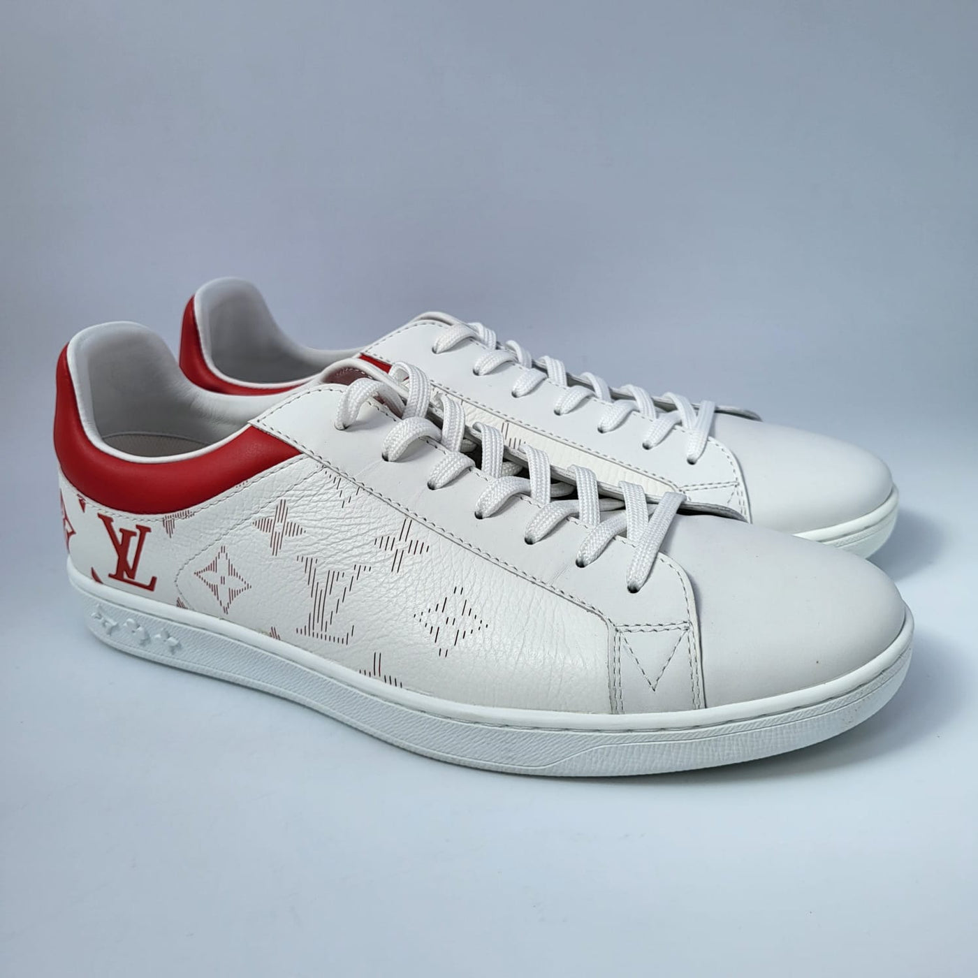 Louis Vuitton Men's Red & White Monogram Luxembourg Sneaker