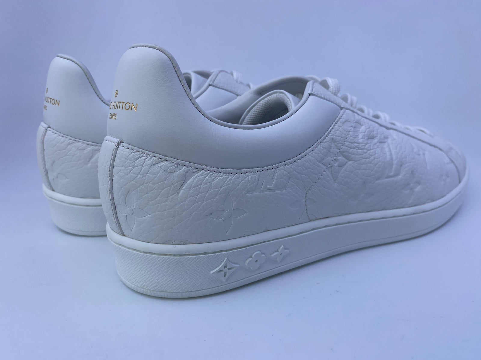 Louis Vuitton Men's White Monogram Leather Luxembourg Sneaker
