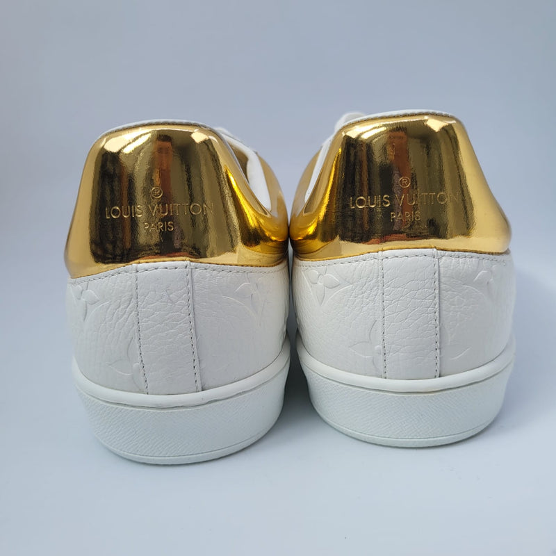 Louis Vuitton Men's White & Gold Monogram Luxembourg Sneaker