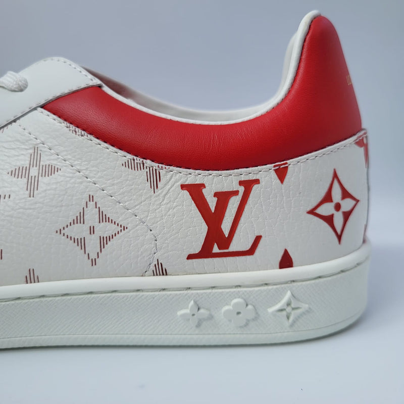 Louis Vuitton Men's Red & White Monogram Luxembourg Sneaker – Luxuria & Co.