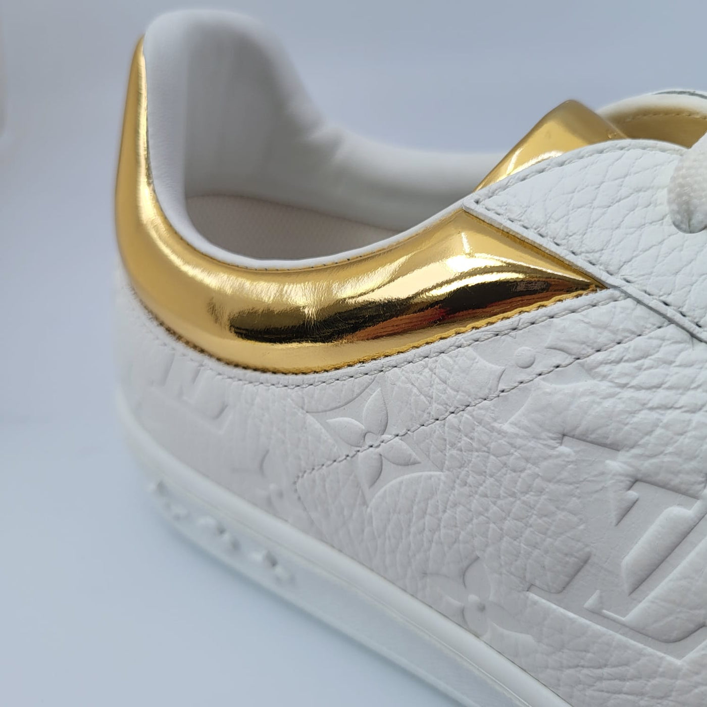 Louis Vuitton Men's White & Gold Monogram Luxembourg Sneaker