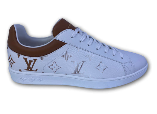 LOUIS VUITTON Luxembourg Monogram Sneakers Shoes 7 Brown Authentic