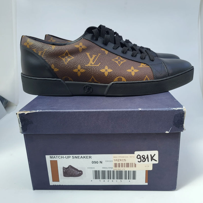 LOUIS VUITTON SHOES MATCH UP SNEAKERS 6.5 41 IN MONOGRAM CANVAS SNEAKERS  Brown Leather ref.555370 - Joli Closet