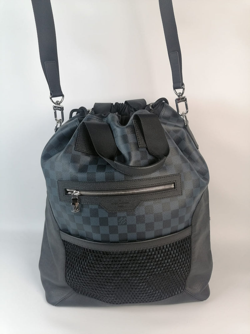 Unisex Pre-Owned Authenticated Louis Vuitton Damier Cobalt Matchpoint  Hybrid Canvas Blue Backpack 
