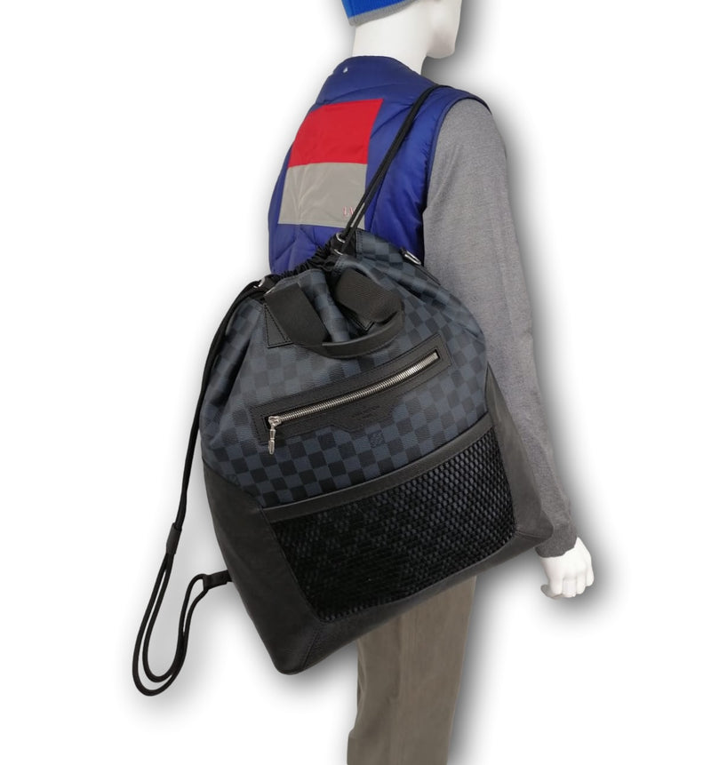 louis vuitton cobalt race backpack Drawstring Limited Edition Damier Blue 11472220 with orange accents and a dynamic Louis Vuitton logo 49015_14a1445272_file-full.jpg