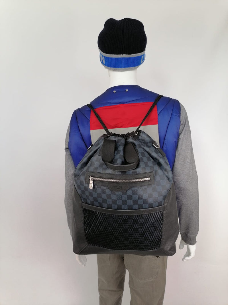 Blue Louis Vuitton Damier Cobalt Matchpoint Hybrid Backpack