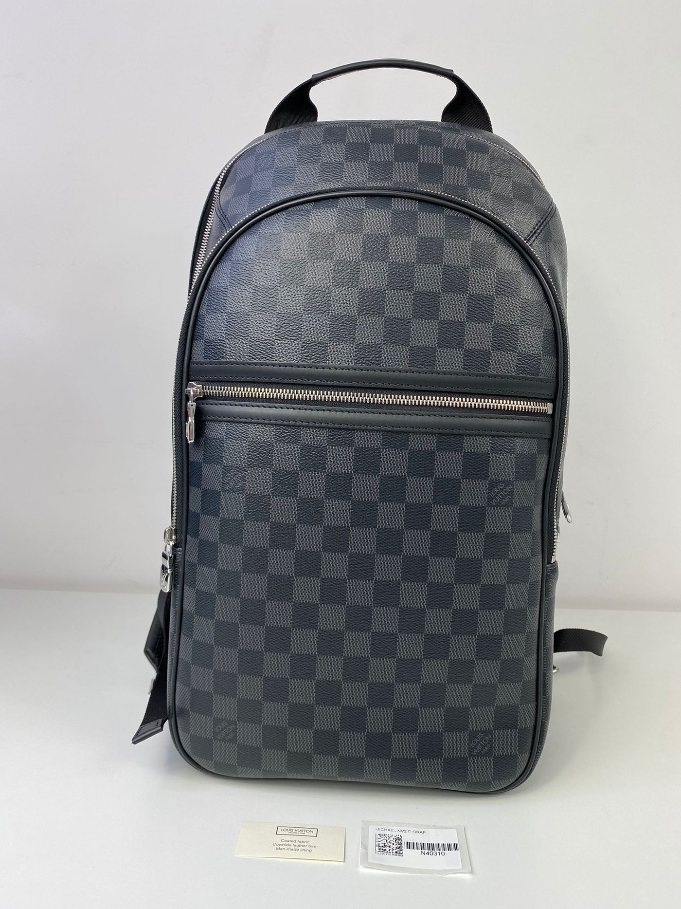 Louis Vuitton Men's Michael Backpack Damier Graphite N40310 Luxuria & Co. Louis Vuitton Men's Michael Backpack Damier Graphite N40310 Luxuria & Co.