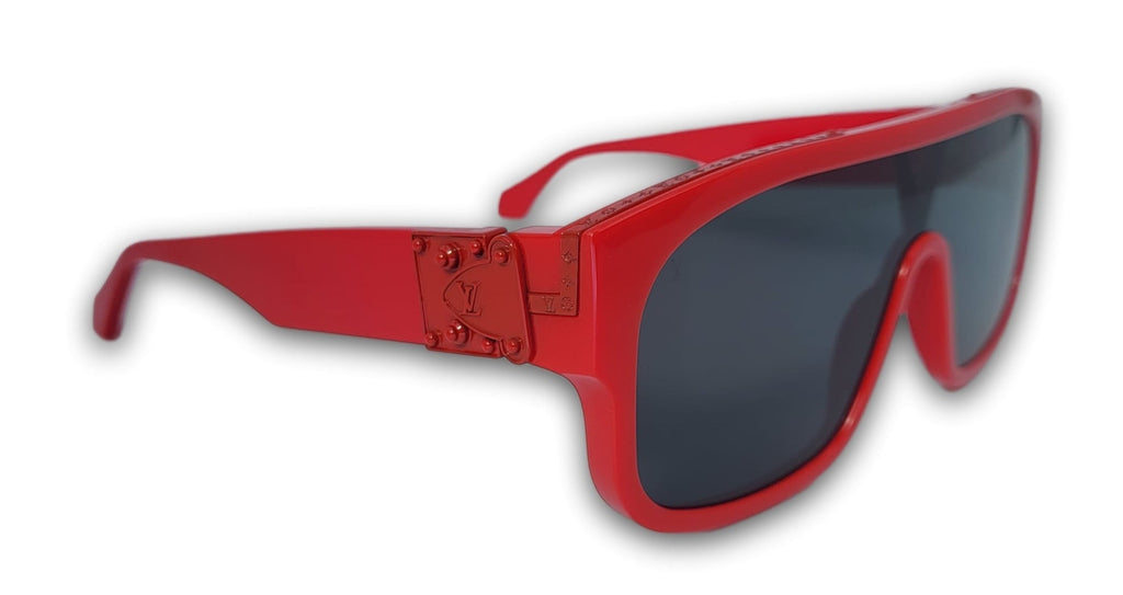 Louis Vuitton Red 1.1 Millionaires Mask Shield Sunglasses For Sale