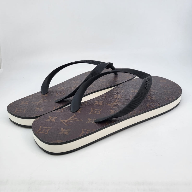 Louis Vuitton Brown Monogram Pattern Strap Rubber Sandal, Men