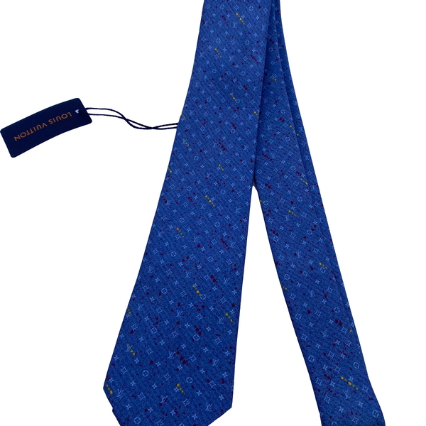 Vintage Louis Vuitton Paris LV Logo Blue Men’s Neck Tie 100% Silk Made In  Paris