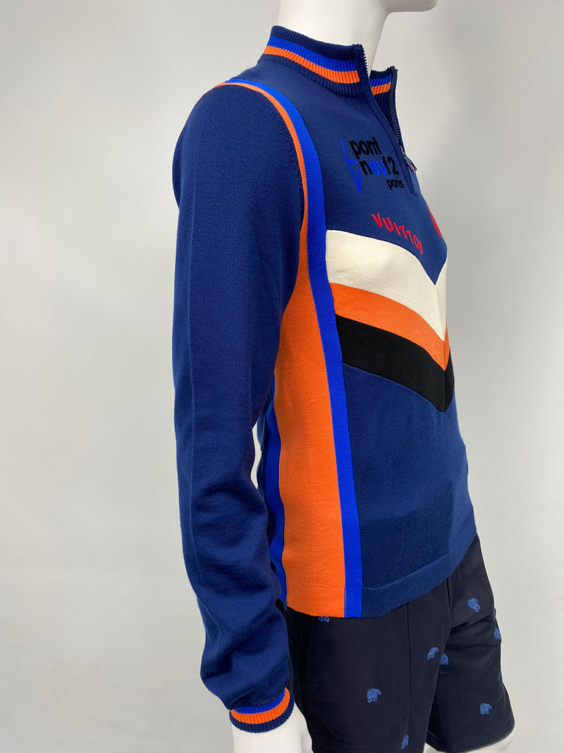 Men's Louis Vuitton FW21 Logo Long Sleeves Cycling Blue 1A5CE0