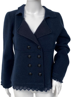 SOLDLouis Vuitton navy wool peacoat  Wool peacoat, Peacoat, Navy pea coat
