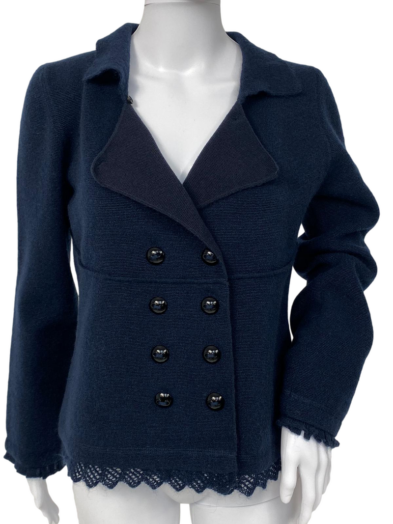 Louis Vuitton Women's Navy Wool Mohair Pea Coat – Luxuria & Co.
