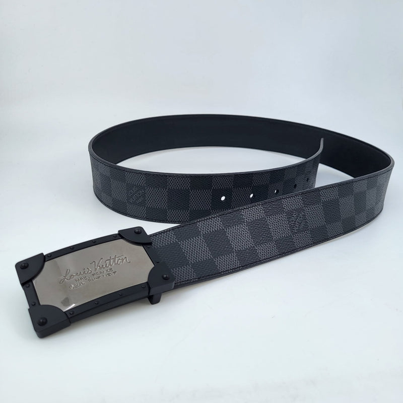 black and grey checkered louis vuitton belt