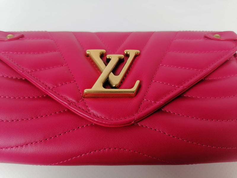 Louis Vuitton Rose Freesia Leather New Wave Long Wallet Louis Vuitton