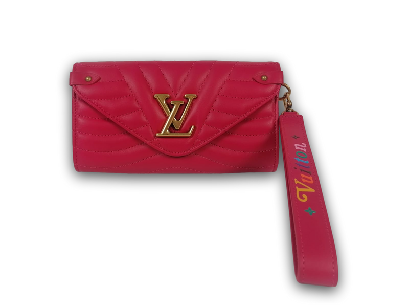 Louis Vuitton Rose Freesia Leather New Wave Long Wallet For Sale