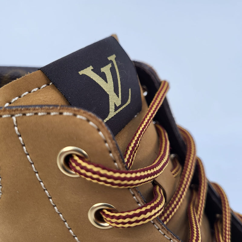 Louis Vuitton Brown Suede and Canvas Oberkampf Ankle Boots Size 43 Louis  Vuitton
