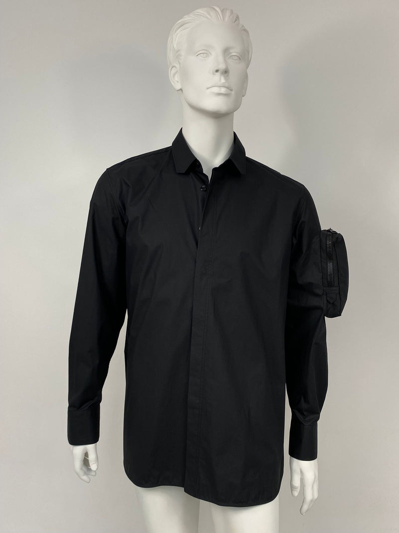 Louis Vuitton Men's Black Cotton Pilot Pocket Shirt