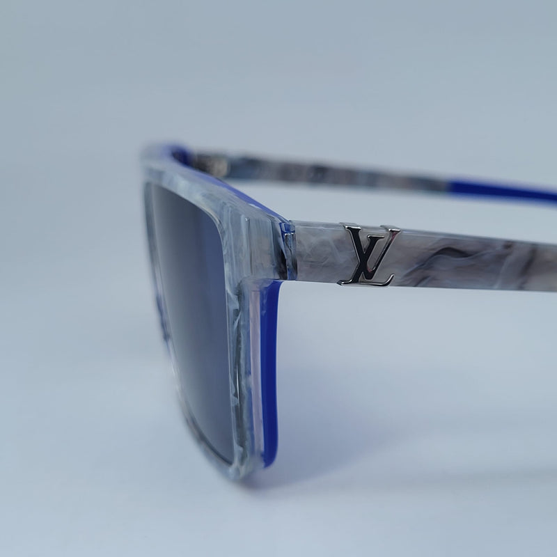 Louis Vuitton Men's Acetate Portland Grey Blue E Sunglasses Z1272W