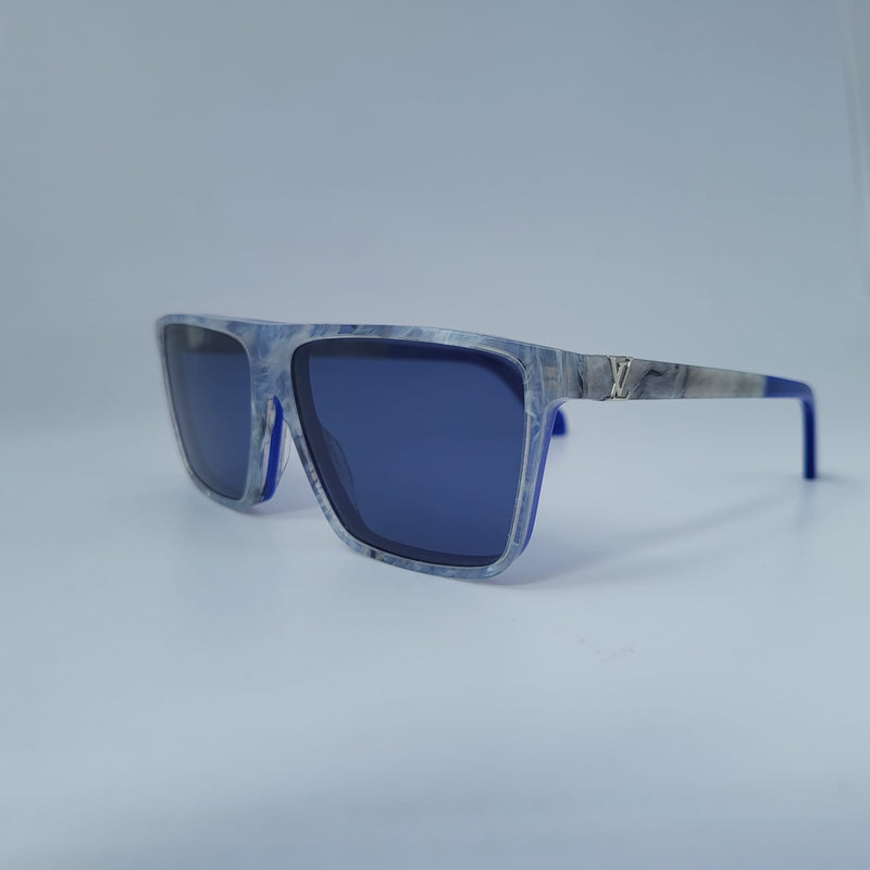 Louis Vuitton Men's Acetate Portland Grey Blue E Sunglasses Z1272W 