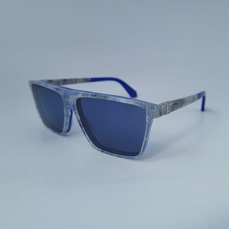 Louis Vuitton Men's Acetate Portland Grey Blue E Sunglasses Z1272E