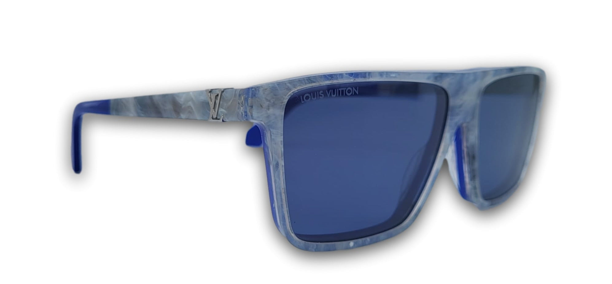 Louis Vuitton Men's Acetate Portland Grey Blue E Sunglasses Z1272W