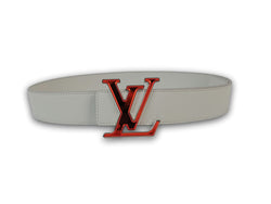 Louis Vuitton LV Women's White Belt Gold Buckle & Box - Size 42 -  France Virgil