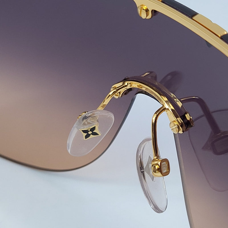 LOUIS VUITTON Purple Rain Sunglasses Z2367W Gold 1289459