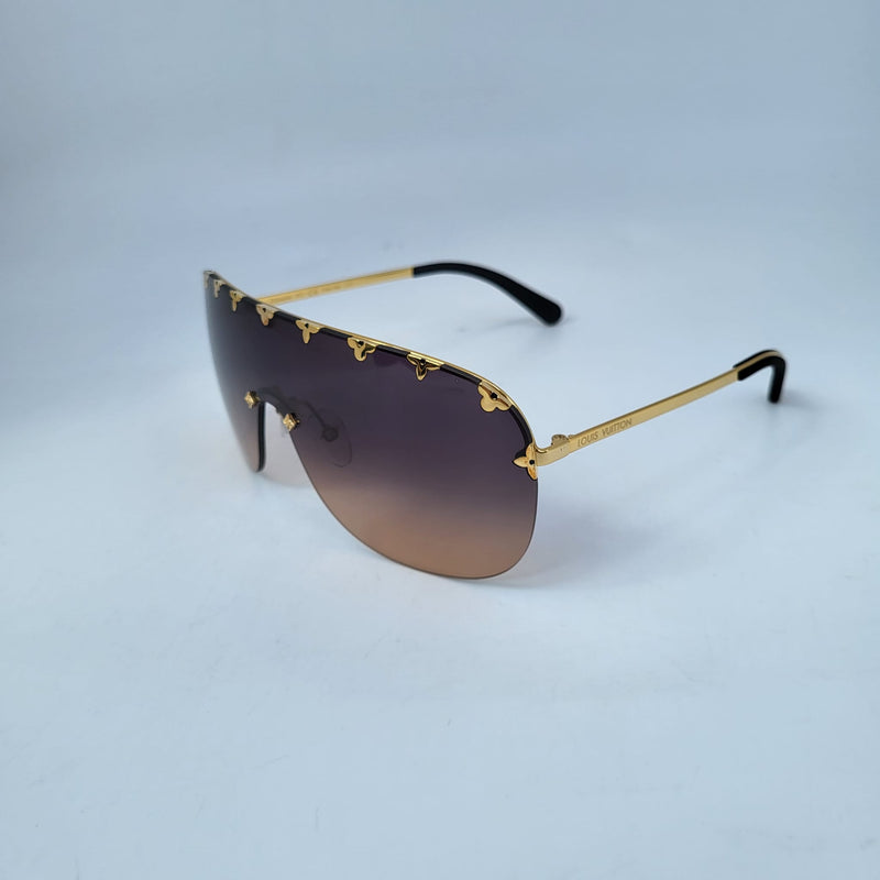 LOUIS VUITTON Purple Rain Sunglasses Z2367W Silver 1261842