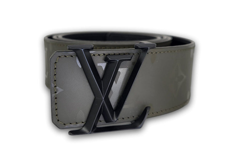 Louis Vuitton LV Initiales 40mm Reversible Grey Monogram Eclipse. Size 95 cm