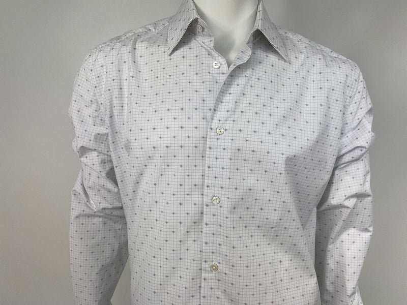 LOUIS VUITTON Size S Gray & Black Damier Cotton Button Up Long Sleeve Shirt