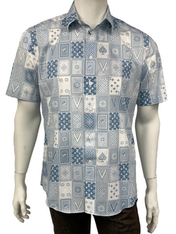 Louis Vuitton Men's Blue Cotton Vuitton Jacquard Cycling Top T-Shirt  size XL