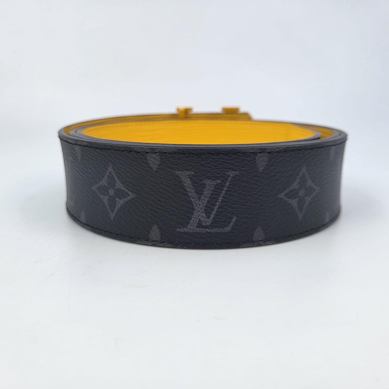 Louis Vuitton LV Initiales Belt Monogram Eclipse Black Brown Gunmetal 40mm Louis Vuitton LV Initiales 40mm Reversible Belt Monogram  main image 2