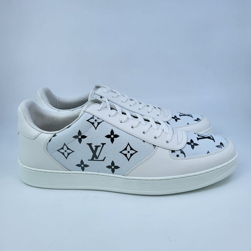 Louis Vuitton Men's White Monogram Leather Rivoli Sneaker
